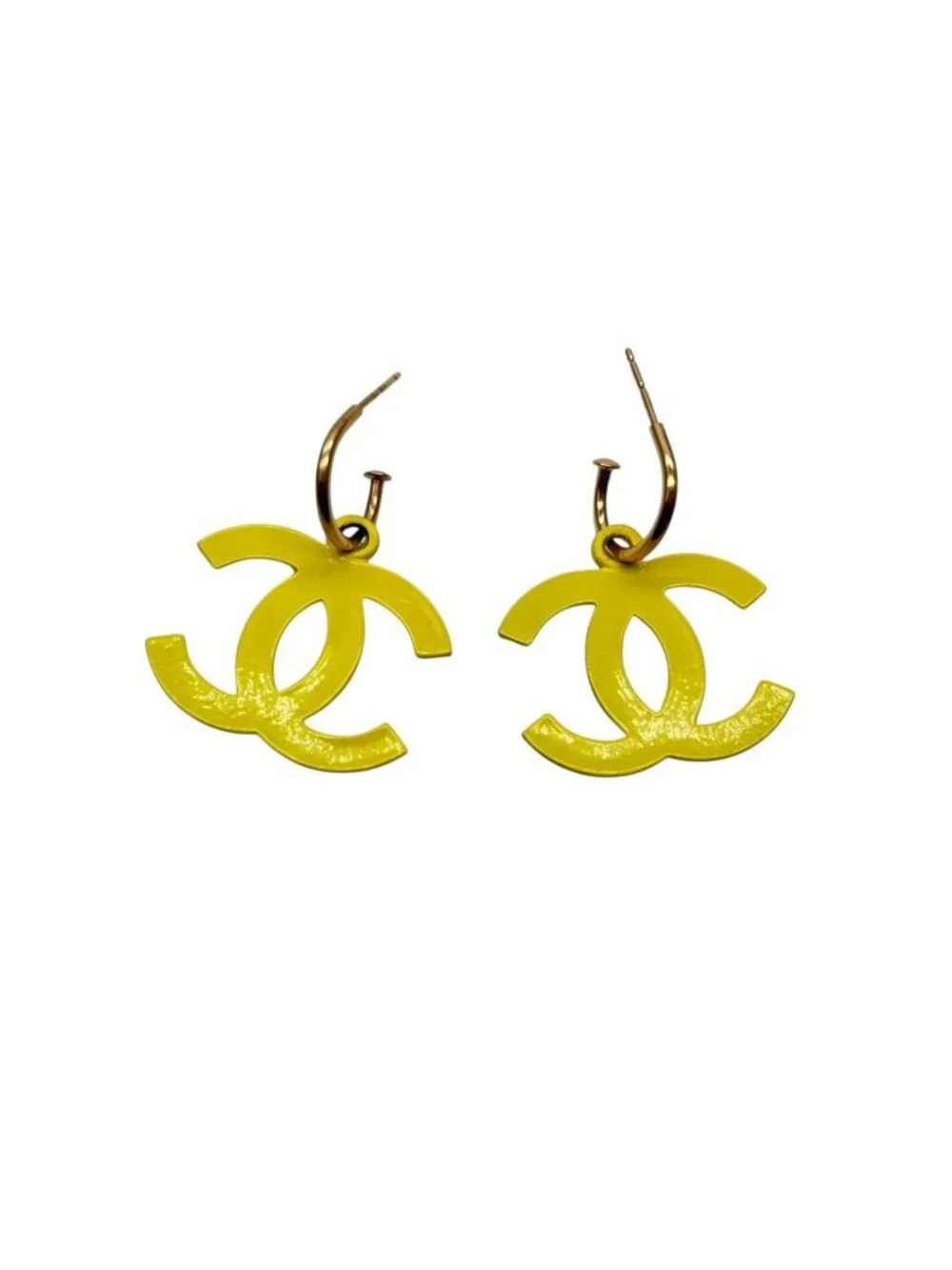 Chanel CC Logo Swing Earrings 03 Yellow Gold